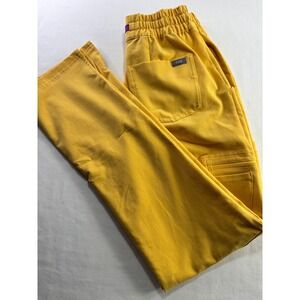 FIGS Yola Skinny Cargo Scrub Pants Yellow Purple Drawstring Women 1001102